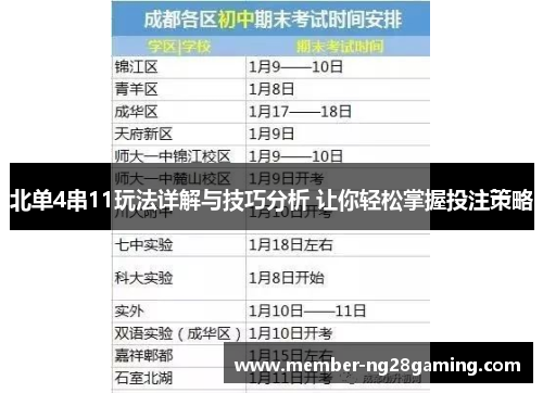北单4串11玩法详解与技巧分析 让你轻松掌握投注策略 北单4串11玩法详解与技巧分析 让你轻松掌握投注策略