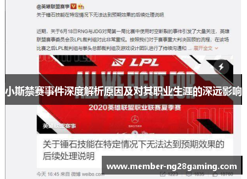 小斯禁赛事件深度解析原因及对其职业生涯的深远影响 小斯禁赛事件深度解析原因及对其职业生涯的深远影响