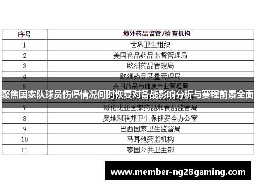 聚焦国家队球员伤停情况何时恢复对备战影响分析与赛程前景全面
